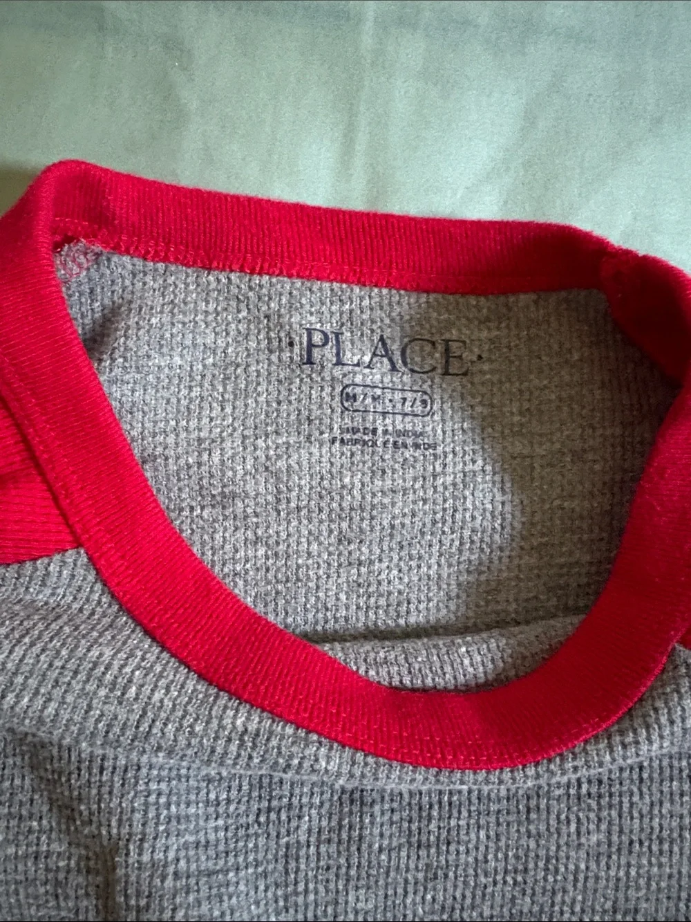 The Children's Place Gray & Red Raglan Knit Sweater